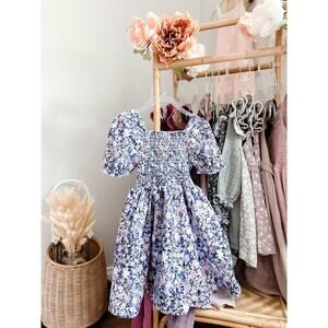 Forevermore Blooming Floral Flowy Smocked Puff Slv dress 5T